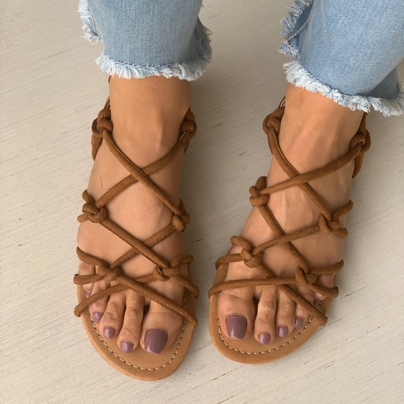 Cognac Chic Knotted Strappy Sandal - Picture 4 of 6